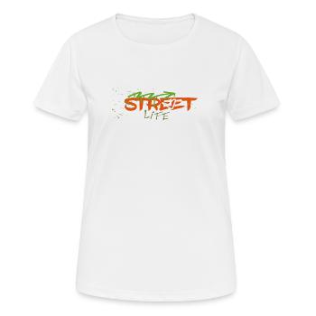 Street life Graffiti  - Frauen T-Shirt atmungsaktiv - Weiß - Vorne - AI Model Female 172 dark (172cm)