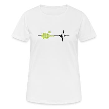 Tennis is my life, heartbeat, court fighter - Women's Breathable T-Shirt - white - Front - AI Model Female 172 dark (172cm)