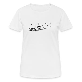 Cute cat in the snow - Women's Breathable T-Shirt - white - Front - AI Model Female 172 dark (172cm)