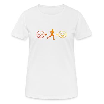 Idée cadeau pour une course à pied - T-shirt respirant Femme - blanc - Devant - AI Model Female 172 dark (172cm)