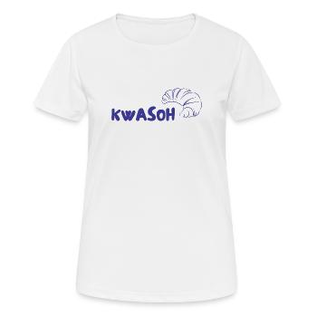 KWASOH Croissant Logo Print - Frauen T-Shirt atmungsaktiv - Weiß - Vorne - AI Model Female 172 dark (172cm)