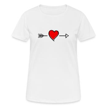 Contraste de cœur sur le noir - T-shirt respirant Femme - blanc - Devant - AI Model Female 172 dark (172cm)