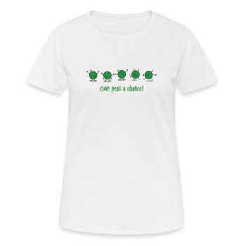 Give Peas a Chance! - Frauen T-Shirt atmungsaktiv - Weiß - Vorne - AI Model Female 172 dark (172cm)