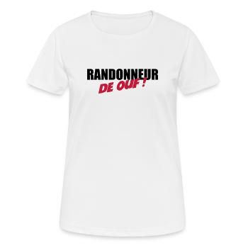 Randonneur de ouf ! - T-shirt respirant Femme - blanc - Devant - AI Model Female 172 dark (172cm)