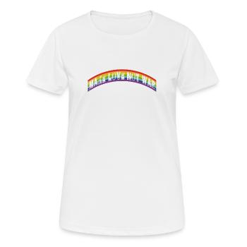 Faire l’amour n’était pas | Drapeau arc-en-ciel - T-shirt respirant Femme - blanc - Devant - AI Model Female 172 dark (172cm)