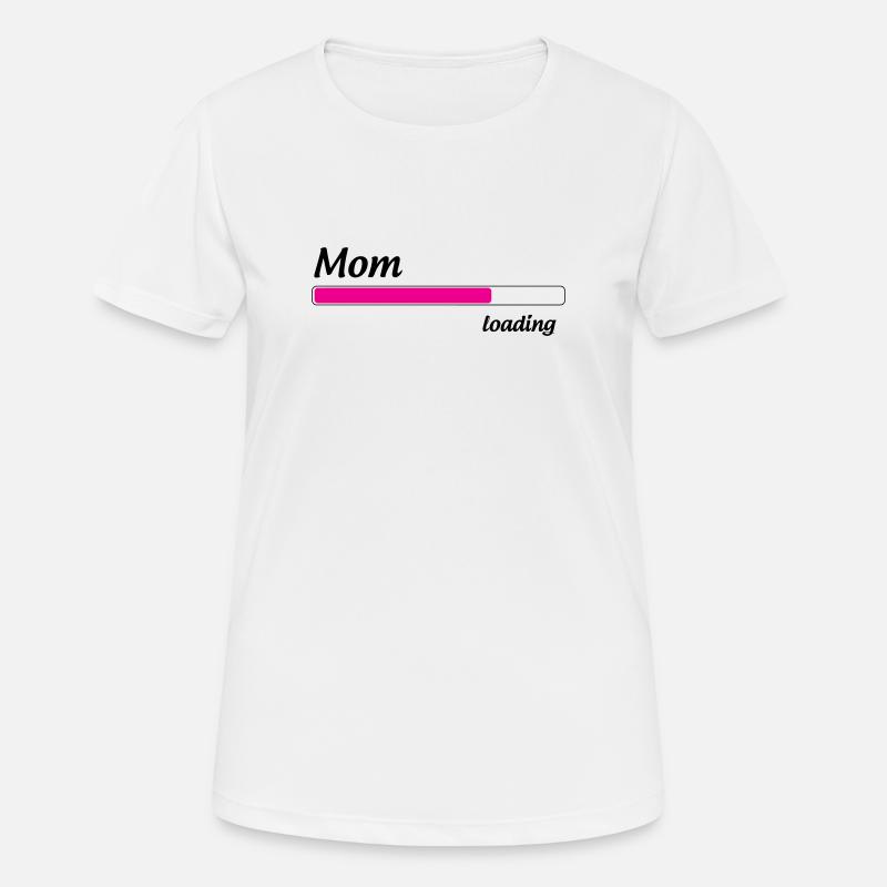 Mama lädt... Bitte warten - Werdende Mutter - Frauen T-Shirt atmungsaktiv - Weiß