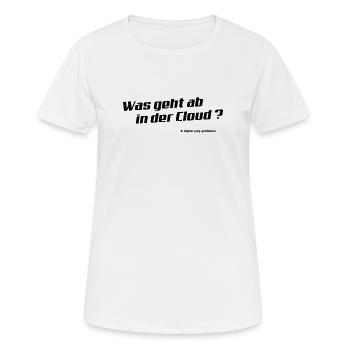 Cloud - Frauen T-Shirt atmungsaktiv - Weiß - Vorne - AI Model Female 172 dark (172cm)
