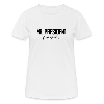 Monsieur le Président, officieux - T-shirt respirant Femme - blanc - Devant - AI Model Female 172 dark (172cm)