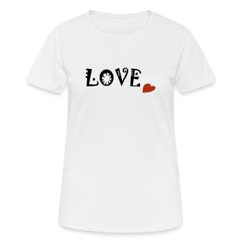 LOVE - Frauen T-Shirt atmungsaktiv - Weiß - Vorne - AI Model Female 172 dark (172cm)
