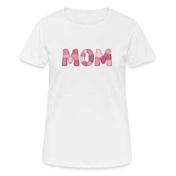 Mom Pink Patchwork Mother Motif - Women's Breathable T-Shirt - white - Front - AI Model Female 172 dark (172cm)