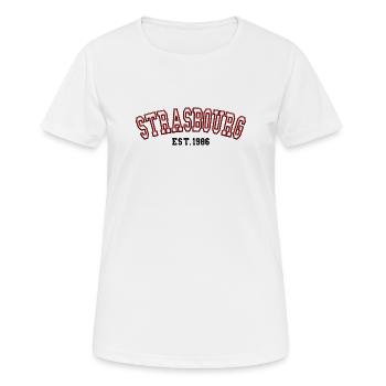 Straßburg gegründet 1986 - Frauen T-Shirt atmungsaktiv - Weiß - Vorne - AI Model Female 172 dark (172cm)
