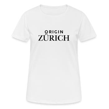 Origin Zurich - Déclaration pour tous les résidents de Zurich - T-shirt respirant Femme - blanc - Devant - AI Model Female 172 dark (172cm)