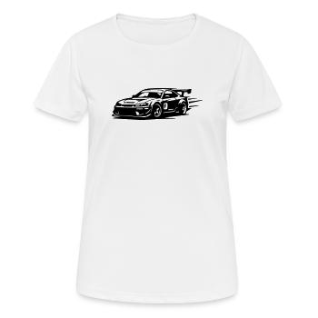 Auto Rennauto - Frauen T-Shirt atmungsaktiv - Weiß - Vorne - AI Model Female 172 dark (172cm)