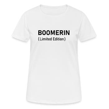 Édition limitée Boomerin - T-shirt respirant Femme - blanc - Devant - AI Model Female 172 dark (172cm)