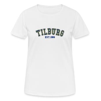 Tilburg gegründet 1966 - Frauen T-Shirt atmungsaktiv - Weiß - Vorne - AI Model Female 172 dark (172cm)