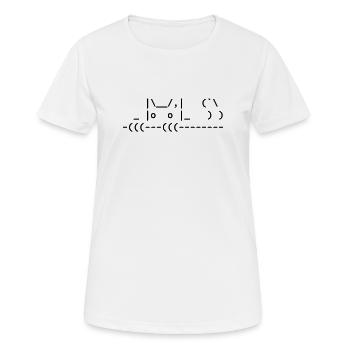 niedliche ascii Katze - cute ascii cat - Frauen T-Shirt atmungsaktiv - Weiß - Vorne - AI Model Female 172 dark (172cm)