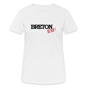 Breton de ouf - T-shirt respirant Femme - blanc - Devant - AI Model Female 172 dark (172cm)
