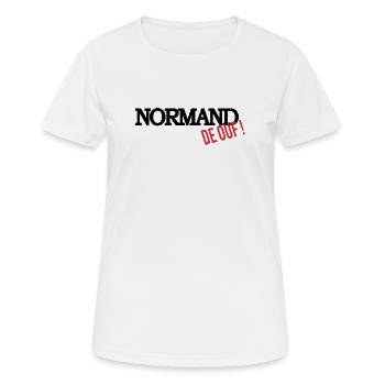 Normand de ouf (noir) - T-shirt respirant Femme - blanc - Devant - AI Model Female 172 dark (172cm)