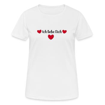 rotes Herz rot Herzen rot Herz - Frauen T-Shirt atmungsaktiv - Weiß - Vorne - AI Model Female 172 dark (172cm)