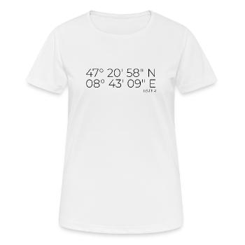 Koordinaten Uster - Frauen T-Shirt atmungsaktiv - Weiß - Vorne - AI Model Female 172 dark (172cm)