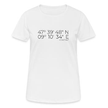 Coordonnées Constance Lac de Constance - T-shirt respirant Femme - blanc - Devant - AI Model Female 172 dark (172cm)