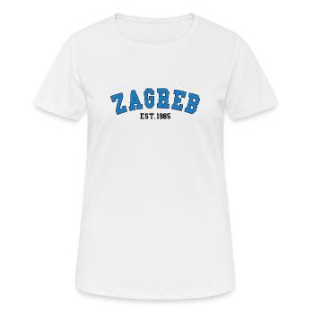 Zagreb Est.1985 - T-shirt respirant Femme - blanc - Devant - AI Model Female 172 dark (172cm)