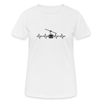 Gondel Skilift Ski Skifahren EKG Herzschlag - Frauen T-Shirt atmungsaktiv - Weiß - Vorne - AI Model Female 172 dark (172cm)