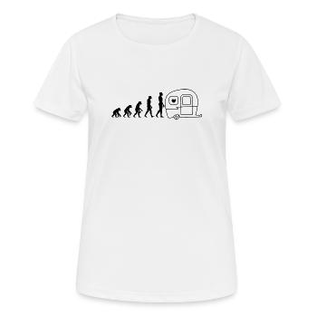 EVOLUTION CAMPING! VANLIFE MOTORHOME - Women's Breathable T-Shirt - white - Front - AI Model Female 172 dark (172cm)