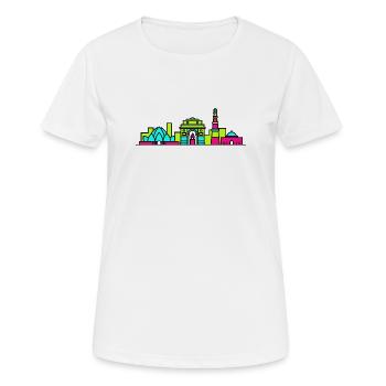 Art de la Skyline de la ville de New Delhi India Gate - T-shirt respirant Femme - blanc - Devant - AI Model Female 172 dark (172cm)