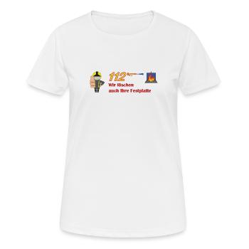 Wir löschen auch ihre Festplatte - Feuerwehr - Frauen T-Shirt atmungsaktiv - Weiß - Vorne - AI Model Female 172 dark (172cm)