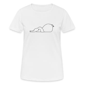 Éléphant qui se refroidit dans l’eau - T-shirt respirant Femme - blanc - Devant - AI Model Female 172 dark (172cm)