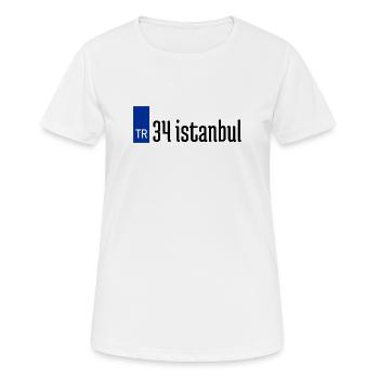 34 İstanbul Plaka Streetwear - Frauen T-Shirt atmungsaktiv - Weiß - Vorne - AI Model Female 172 dark (172cm)