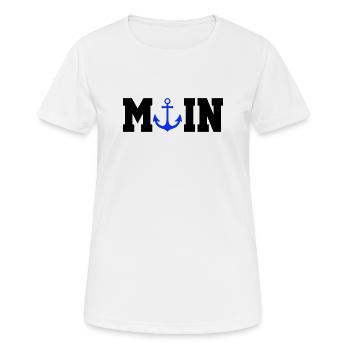 Blauer Anker Nautik Moin - Frauen T-Shirt atmungsaktiv - Weiß - Vorne - AI Model Female 172 dark (172cm)