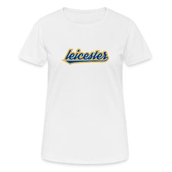 Leicester Script Swoosh sur les vêtements - T-shirt respirant Femme - blanc - Devant - AI Model Female 172 dark (172cm)