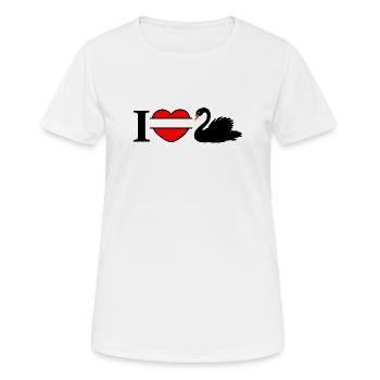 J’aime mon cygne noir - T-shirt respirant Femme - blanc - Devant - AI Model Female 172 dark (172cm)