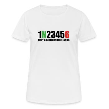 1N23456 Only a Biker Understands - Women's Breathable T-Shirt - white - Front - AI Model Female 172 dark (172cm)