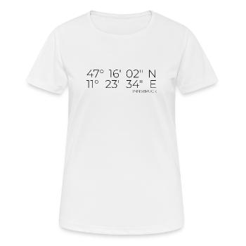 Koordinaten Innsbruck Österreich - Frauen T-Shirt atmungsaktiv - Weiß - Vorne - AI Model Female 172 dark (172cm)