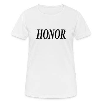 Honor Ehre - Frauen T-Shirt atmungsaktiv - Weiß - Vorne - AI Model Female 172 dark (172cm)