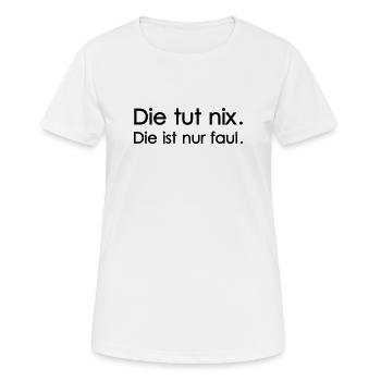 it doesn't do anything - Women's Breathable T-Shirt - white - Front - AI Model Female 172 dark (172cm)