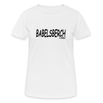 BABELSBERCH 14482 - Frauen T-Shirt atmungsaktiv - Weiß - Vorne - AI Model Female 172 dark (172cm)