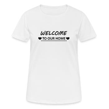 Bienvenue chez nous - T-shirt respirant Femme - blanc - Devant - AI Model Female 172 dark (172cm)