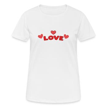 Amour en Lettres Rouge - T-shirt respirant Femme - blanc - Devant - AI Model Female 172 dark (172cm)