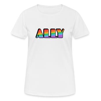 Ally Rainbow Letters - Frauen T-Shirt atmungsaktiv - Weiß - Vorne - AI Model Female 172 dark (172cm)