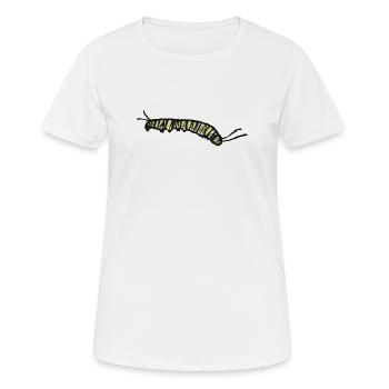 Striped Yellow Caterpillar - Women's Breathable T-Shirt - white - Front - AI Model Female 172 dark (172cm)