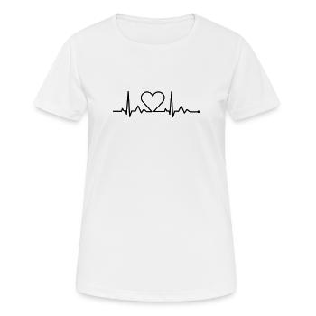 heartbeat - herzschlag - Women's Breathable T-Shirt - white - Front - AI Model Female 172 dark (172cm)