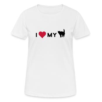 i love my cat - T-shirt respirant Femme - blanc - Devant - AI Model Female 172 dark (172cm)