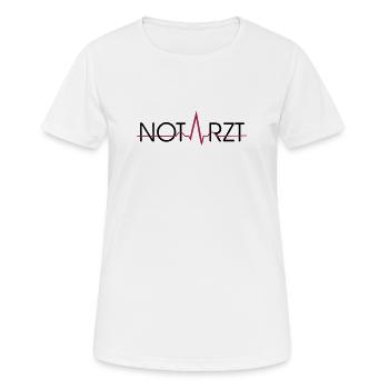 Notarzt Schriftzug - Frauen T-Shirt atmungsaktiv - Weiß - Vorne - AI Model Female 172 dark (172cm)