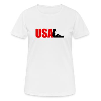 United States - Women's Breathable T-Shirt - white - Front - AI Model Female 172 dark (172cm)