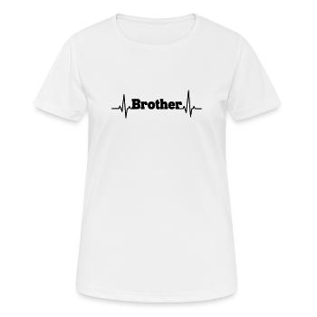 Brother lettering with heartbeat - Women's Breathable T-Shirt - white - Front - AI Model Female 172 dark (172cm)