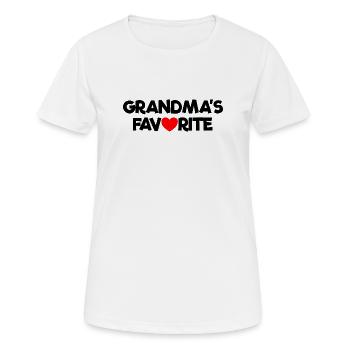 Favorite Grandchild Red Heart Grandma's Favorite - Frauen T-Shirt atmungsaktiv - Weiß - Vorne - AI Model Female 172 dark (172cm)